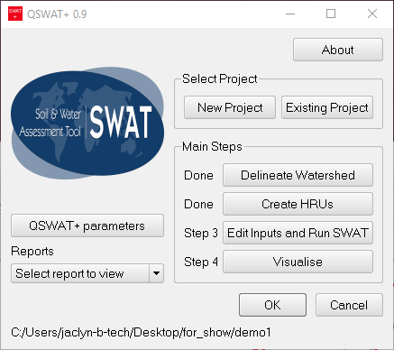 QSWAT+ interface image